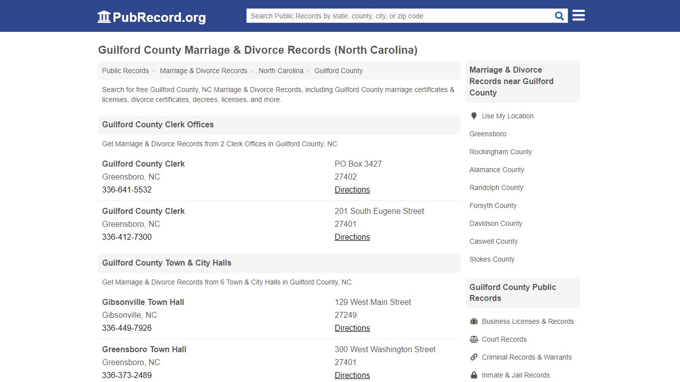 Free Guilford County Marriage & Divorce Records (North ...